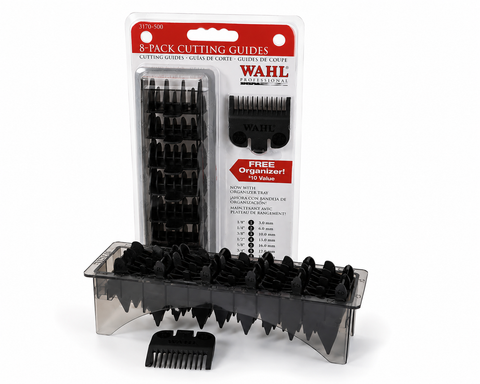 Wahl 8 Pack Cutting Guides with Organizer - Black #3170-500