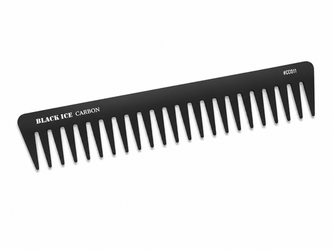 Black Ice Professional 7 1/2" Extra Wide Tooth Carbon Comb