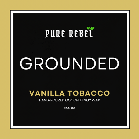 Pure Rebel “Grounded” Hair Poured Coconut Soy Candle 12.5oz - Vanilla Tobacco