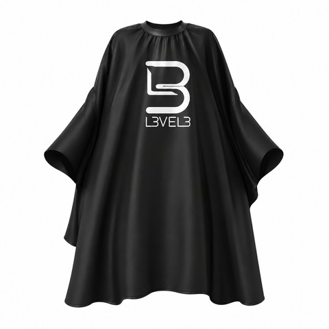 L3VEL3™ Professional Salon Cape With Rubber Neck - Black