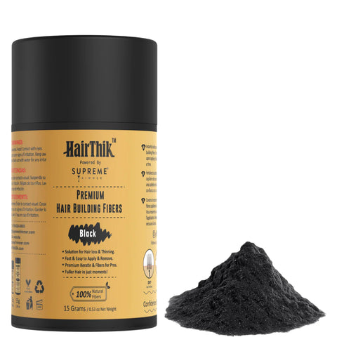 HairThik Black Hair Fibers - 15 Grams