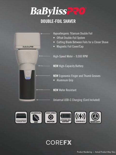 BaBylissPRO® COREFX Double-Foil Shaver