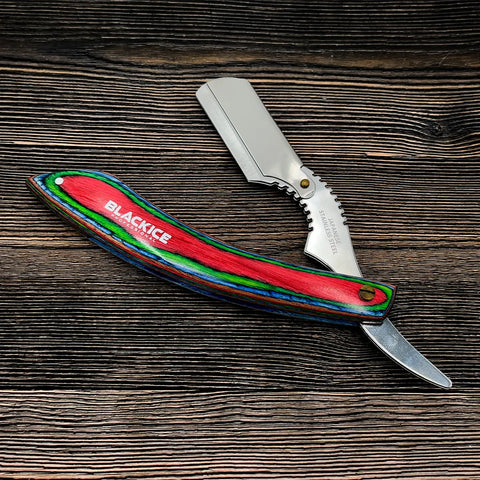 Black Ice Professional Straight Razor [MULTI COLOR WOOD HANDLE]