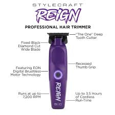 Stylecraft Reign Professional Hair Trimmer with EON Digital Brushless Motor - Purple