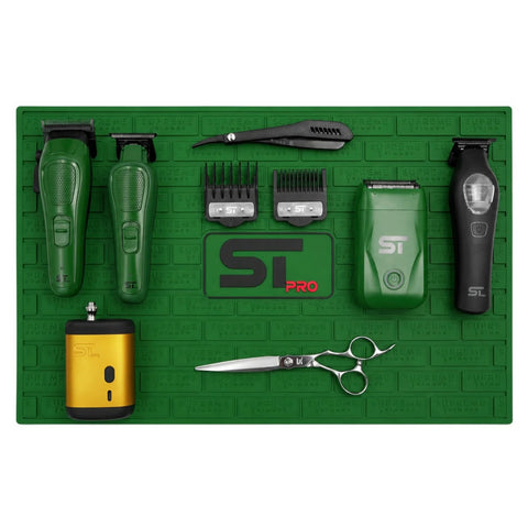 Supreme Trimmer Non Slip Barber Station Mat - Green