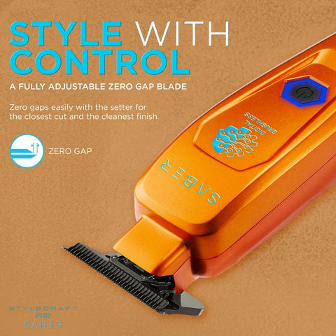 Stylecraft Saber 2 Professional Cordless Hair Trimmer - Orange