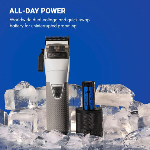 BaBylissPRO® Limited Edition FXONE All-Metal Interchangeable Battery Clipper FrostByte