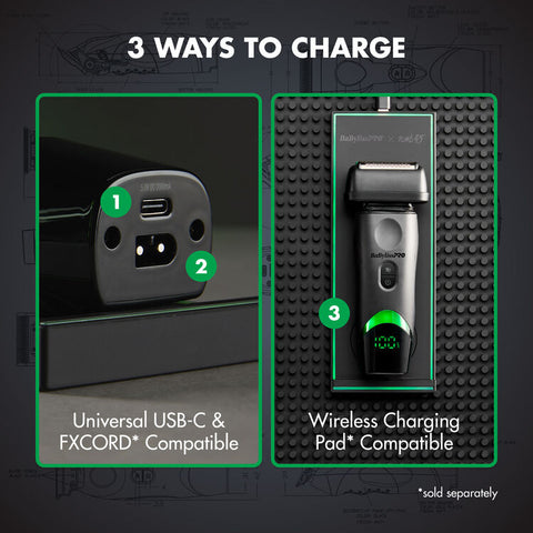 BaBylissPRO® x Tomb45® Wireless Charging Double-Foil Shaver
