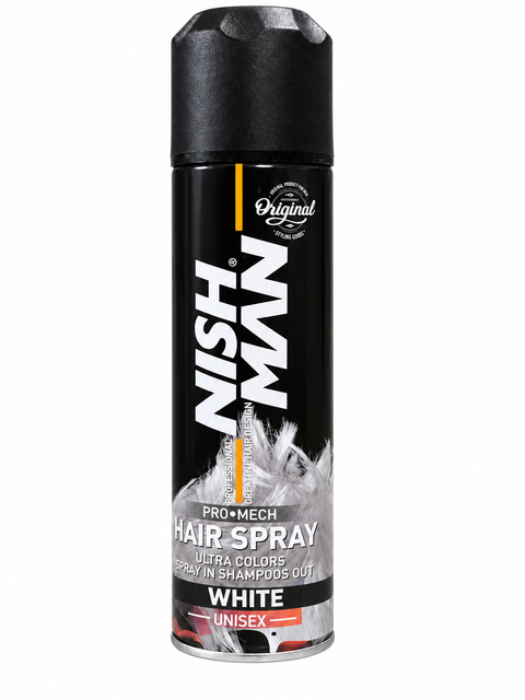 NishMan Pro Mech Temporary Hair Color Spray - White