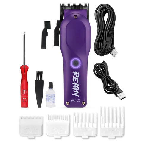 Stylecraft Reign Professional Hair Clipper with EON Digital Brushless Motor - Purple