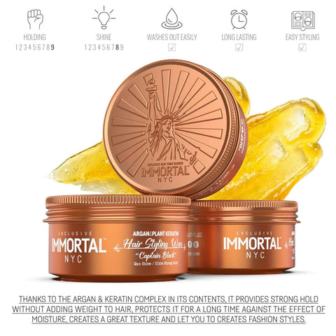 Immortal NYC ''Captain Black'' Hair Styling Wax