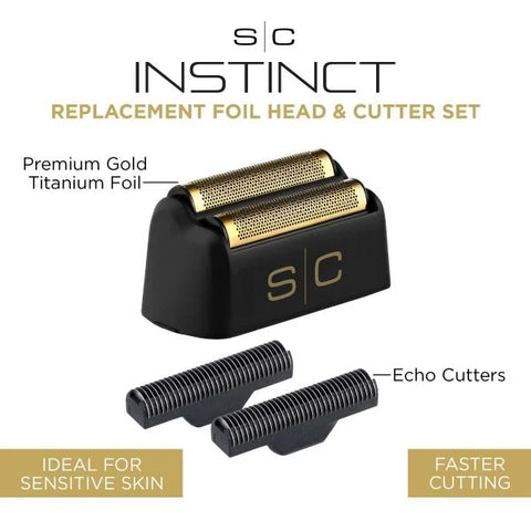 Stylecraft Gold Titanium Foil and Echo Cutters for the Instinct Foil Shaver