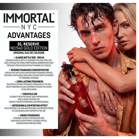 Immortal NYC Reserve “Gold Edition” 01. Eau De Cologne 500ml