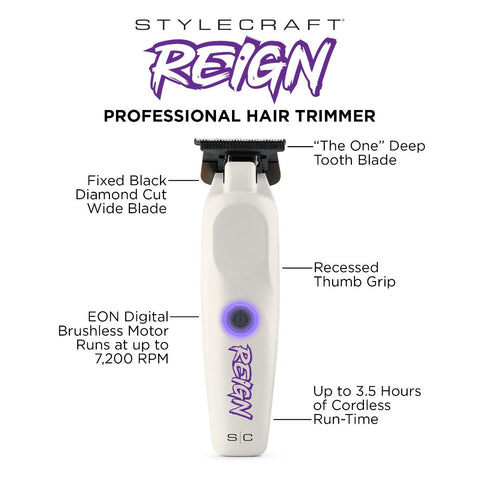 Stylecraft Reign Professional Hair Trimmer with EON Digital Brushless Motor