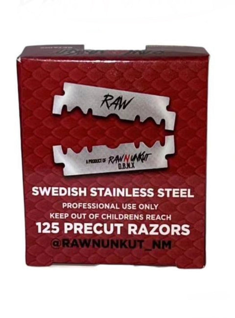 Raw N Unkut Pure Swedish Stainless Steel Single Edge Razor Blades - 125ct