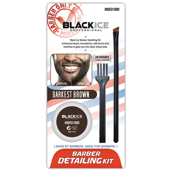 Black Ice Professional Barber Detailing Kit - Darkest Brown