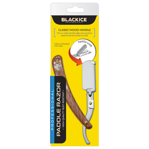 Black Ice Professional Paddle Razor - Classic Wood Handle