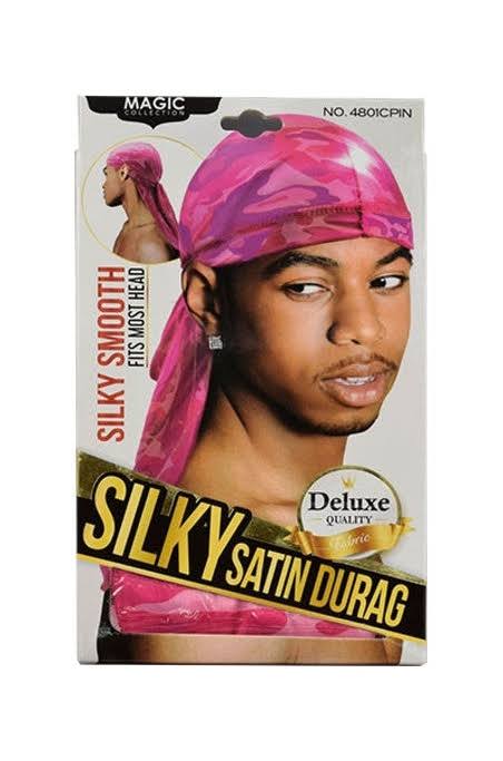 Magic Collection Silky Satin Durag - Camo Pink