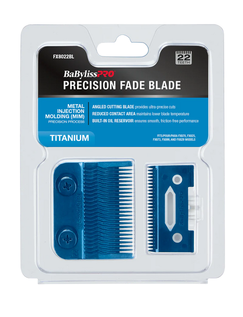 BaBylissPRO® Blue Titanium Metal-Injection Molded Precision Fade Blade