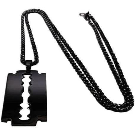 Black Razor Blade Necklace