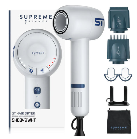 Supreme Trimmer Brushless Motor Hair Dryer - White