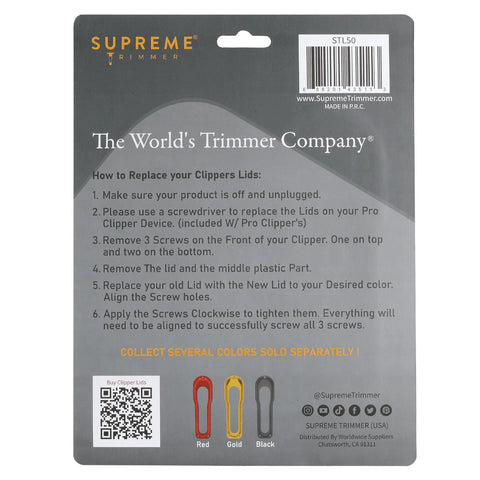 Supreme Trimmer Replacement Lids for PRO CLIPPER™ - RED/GOLD/BLK