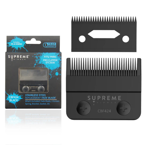 Supreme Trimmer Stainless Steel Black Replacement Fade Blade