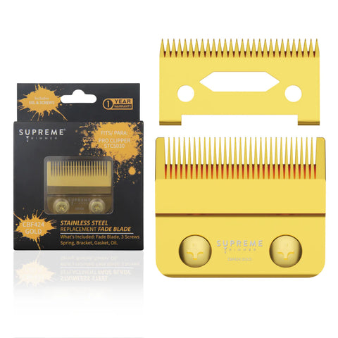 Supreme Trimmer Stainless Steel Gold Replacement Fade Blade