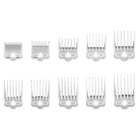 Supreme Trimmer 10pc Magnetic Clipper Guard Set - Transparent