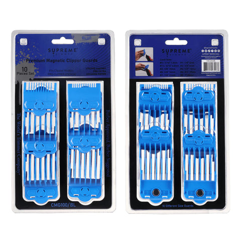 Supreme Trimmer 10pc Magnetic Clipper Guard Set - Blue