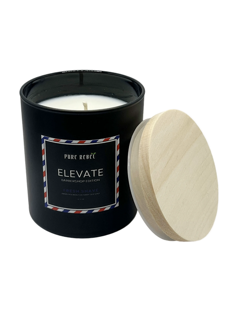 Pure Rebel “Elevate” Hand Poured Coconut Soy Candle 12.5oz - Barbershop Edition
