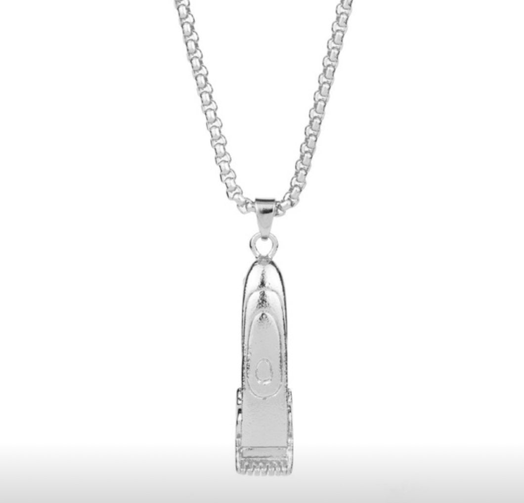 Hair Clipper Necklace - Silver Finish