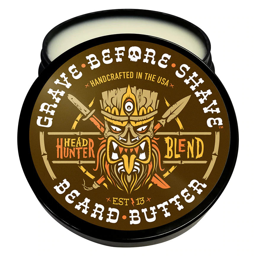 GRAVE BEFORE SHAVE™ Headhunter Beard Butter 4oz. Container (Pineapple / Mango Scent w/ Musk)