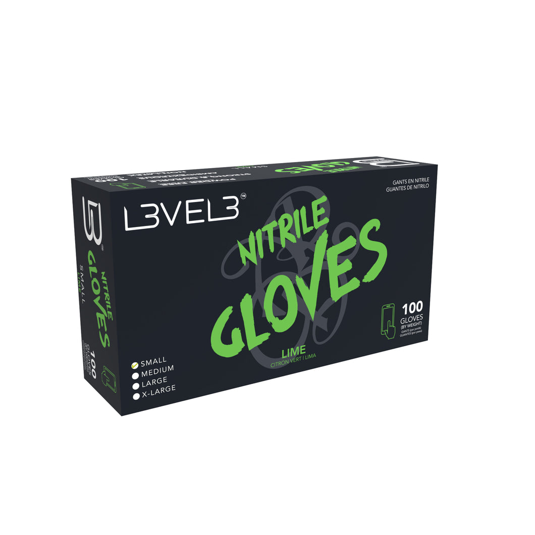 L3VEL3 ™ Nitrile Gloves 100 Pack - Lime