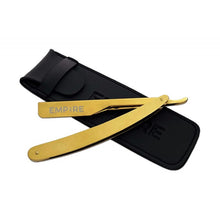 Load image into Gallery viewer, Empire Barber Gold Steel Straight Razor W/ Pouch #EMP200
