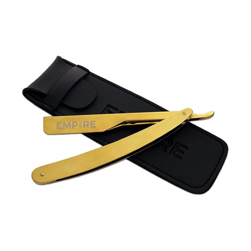 Empire Barber Gold Steel Straight Razor W/ Pouch #EMP200