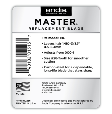Andis Master® #28 Tooth Replacement Blade
