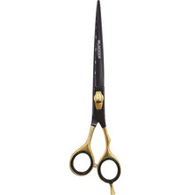 Load image into Gallery viewer, Black Ice Professional Stylish Off Set Grip Black &amp; Gold 7.5&quot; Shear
