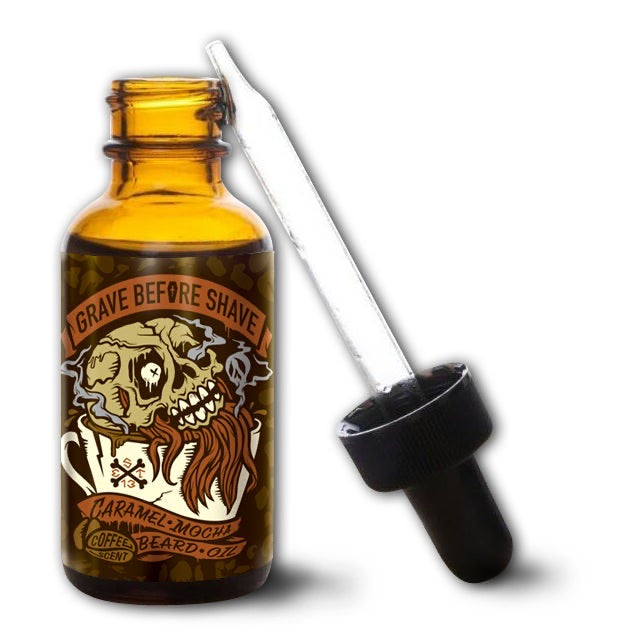 GRAVE BEFORE SHAVE™ Caramel Mocha Blend Beard Oil (Caramel Mocha Coffee Scent)