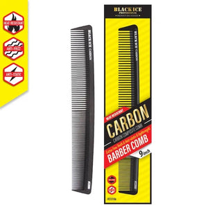 Black Ice Professional 9" Carbon Barber Comb