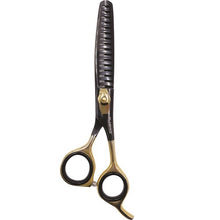 Load image into Gallery viewer, Black Ice Professional Stylish Off Set Grip Black &amp; Gold 6.5&quot;Texture Shear - 16 teeth

