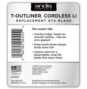 Andis Cordless T-Outliner® Li Replacement Deep Tooth GTX Blade - Carbon Steel
