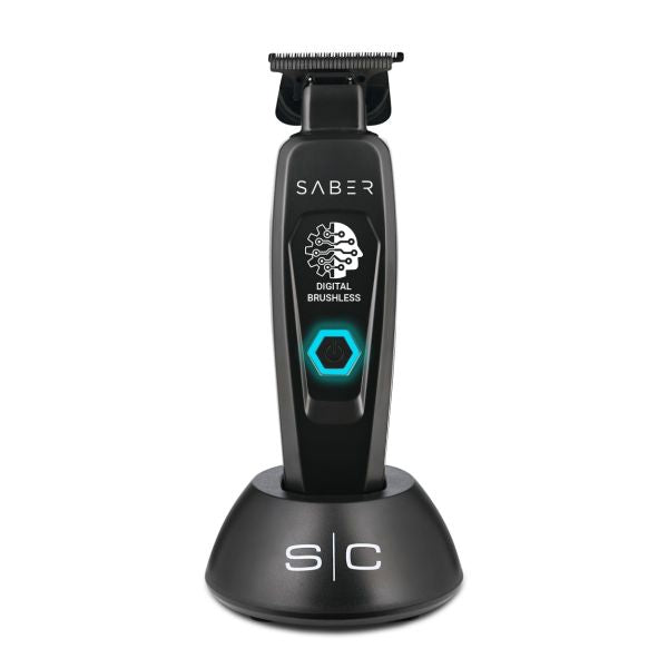 Stylecraft Saber - Professional Full Metal Body Digital Brushless Motor Cordless Hair Trimmer - Black