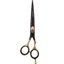 Load image into Gallery viewer, Black Ice Professional Stylish Off Set Grip Black &amp; Gold 6.5&quot; Shear
