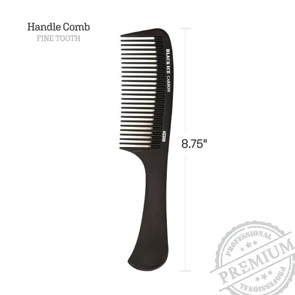 Black Ice Professional 8 1/2" Carbon Handle Comb