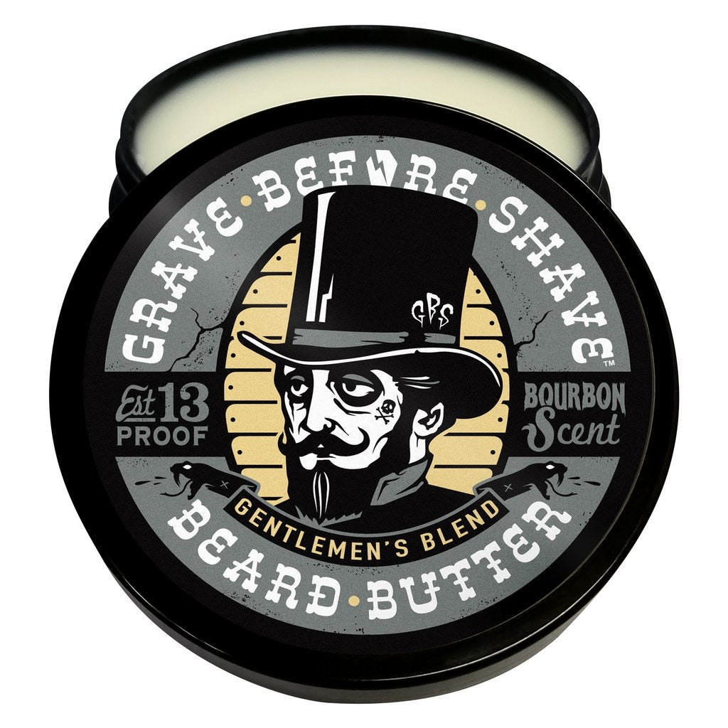 GRAVE BEFORE SHAVE™ Gentlemen's Blend Beard Butter 4oz. Container (Bourbon Scent)