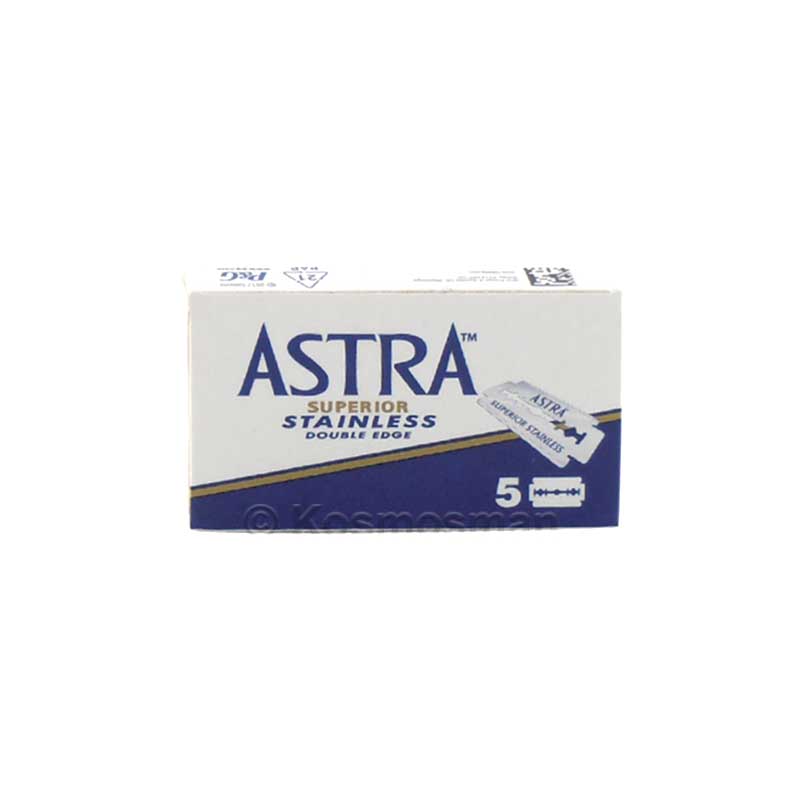 Astra Blue Stainless Double Edge Razor Blades 5ct
