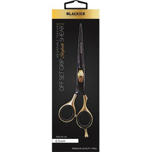 Load image into Gallery viewer, Black Ice Professional Stylish Off Set Grip Black &amp; Gold 6.5&quot; Shear

