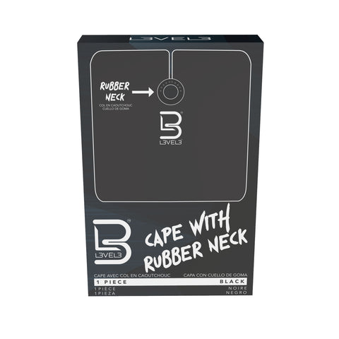 L3VEL3™ Professional Salon Cape With Rubber Neck - Black