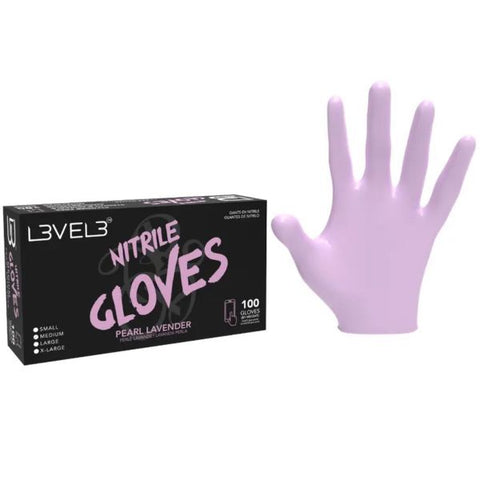 L3VEL3 ™ Nitrile Gloves 100 Pack - Pearl Lavender